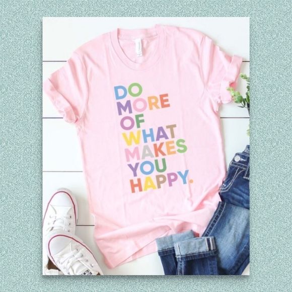 Happy Tee Rainbow Tee Dreams Tee NEW Happiness Love Pink Tee BEST SELLER - Picture 3 of 7